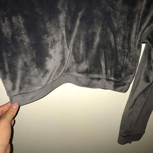 Crop top Hoodie satin grey  size s - Picture 8 of 9